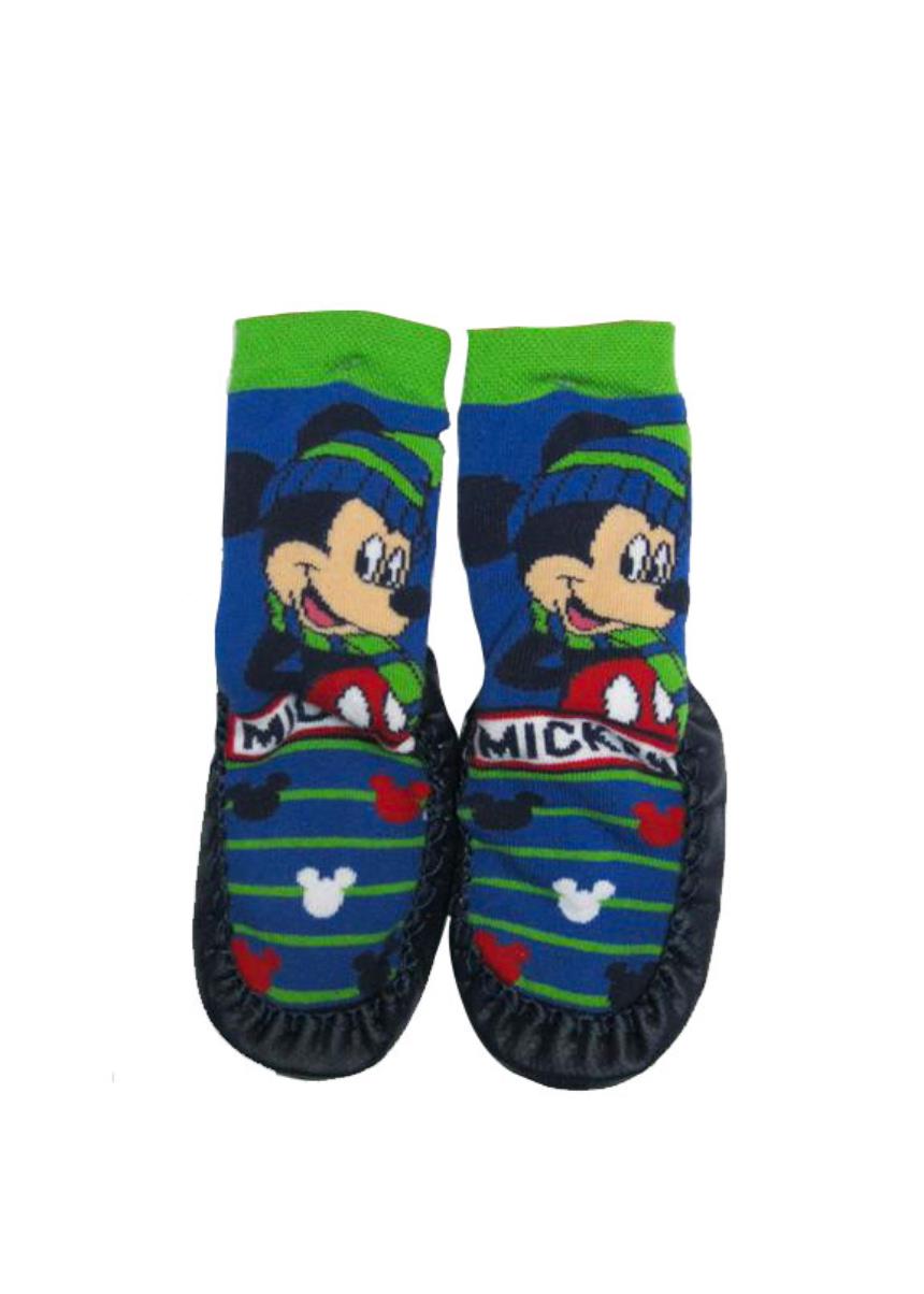 Καλτσοπάπουτσα Μickey Mouse με δερμάτινο πάτο