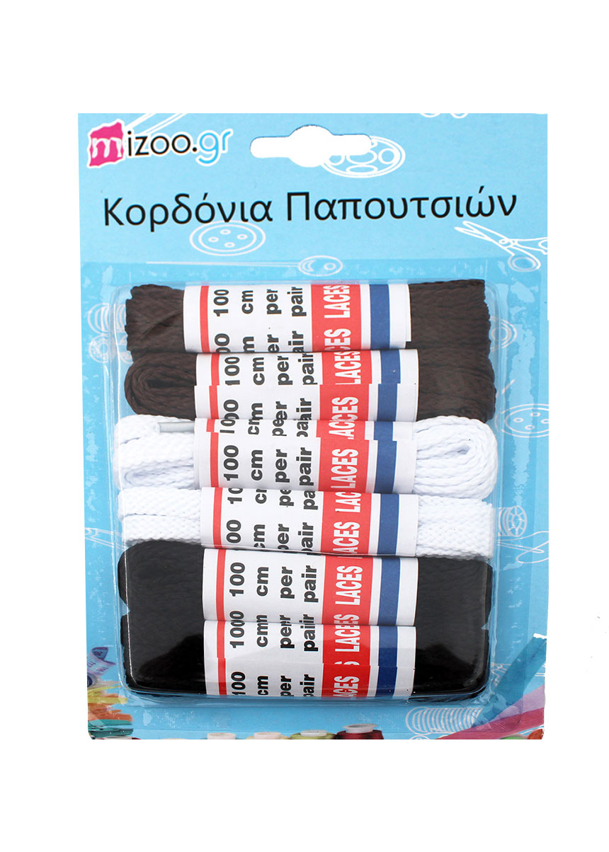 Κορδόνια Υποδημάτων, Πλακέ, 6 Ζευγάρια