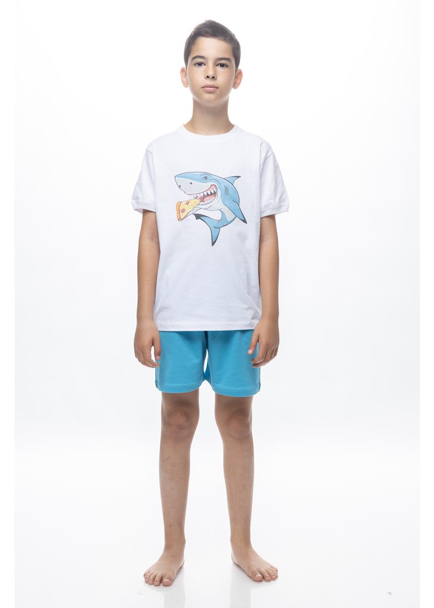 Εφηβική/Παιδική Πυζάμα Καλοκαιρινή Shark, Galaxy