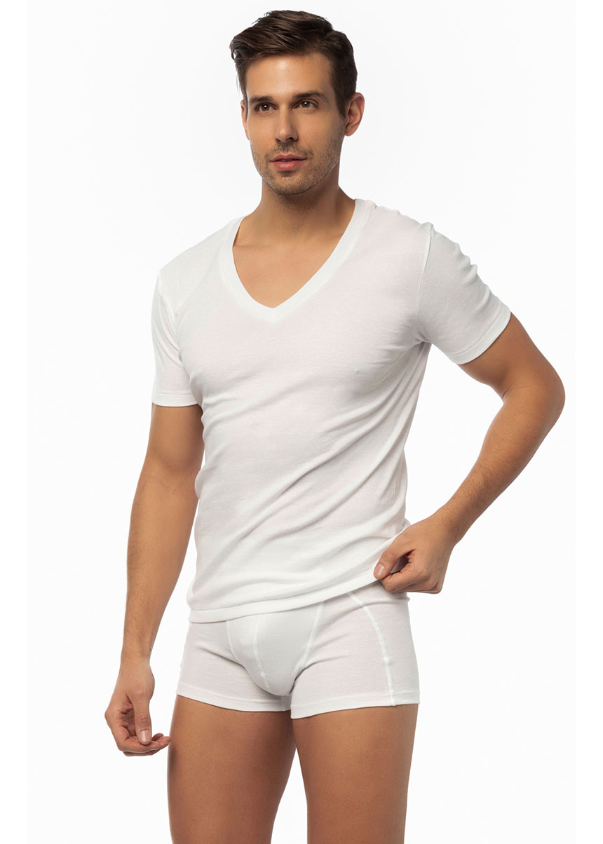 Φανέλα ΚΜ, Σετ 2τμχ ,Λαιμός V, Βαμβακερές, Comfort, MINERVA