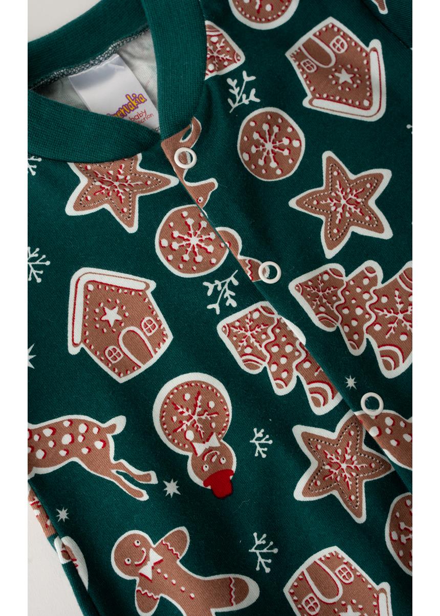 X-Mas Biscuits Unisex Βρεφικό Φορμάκι Με Μακρύ Μανίκι MINERVA - Image 2