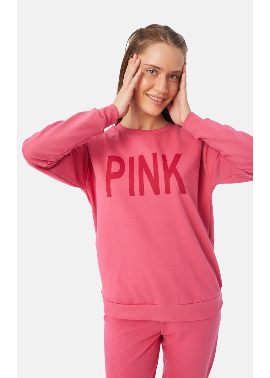 Γυναικεία Πυζάμα Φούτερ Pink, MINERVA