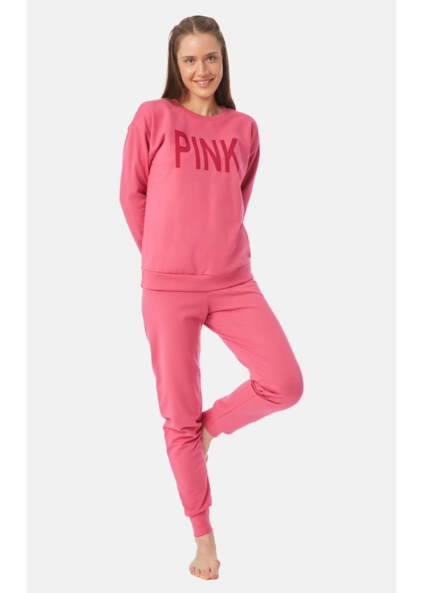 Γυναικεία Πυζάμα Φούτερ Pink, MINERVA - Image 2