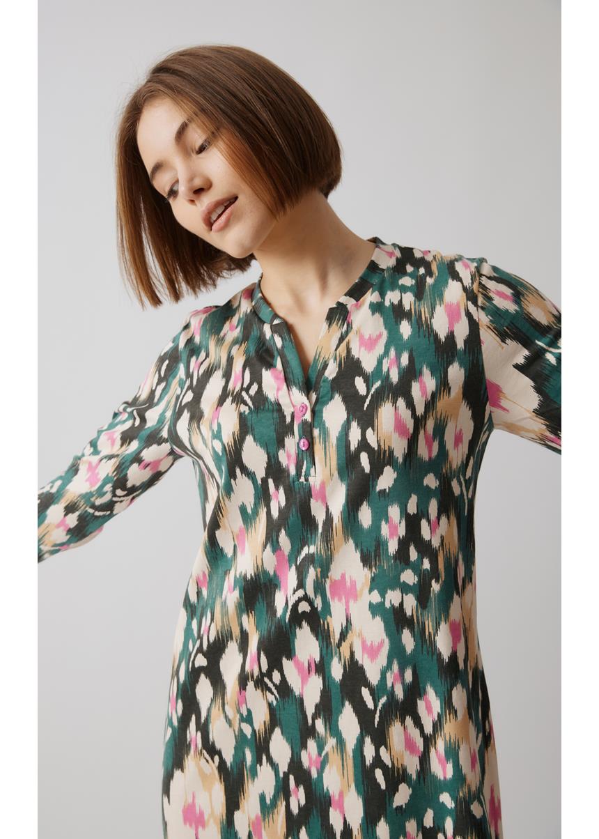 Γυναικείo Χειμερινό Νυχτικό Με Πατιλέτα Abstract Floral MINERVA - Image 3