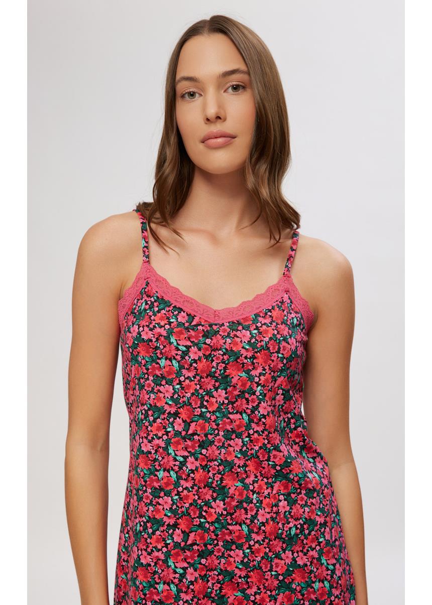 Γυναικείο Αμάνικο Νυχτικό Μπριτέλα Floral Lace , MINERVA - Image 3