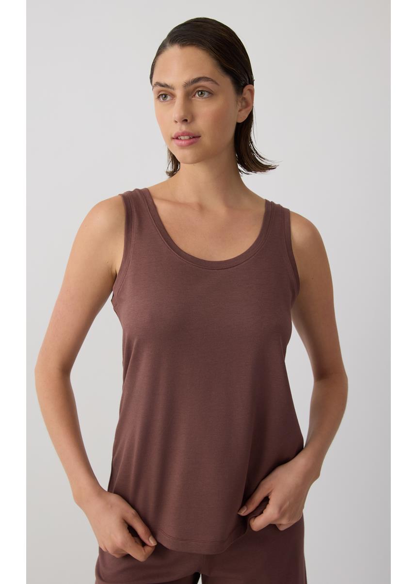 Γυναικείο Μονόχρωμο TENCEL™ Αμάνικο Top, MINERVA