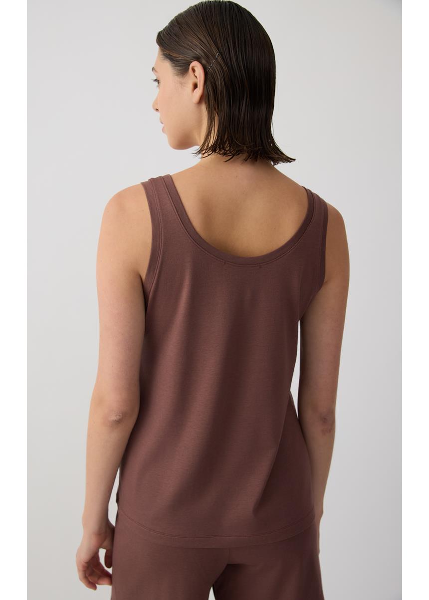 Γυναικείο Μονόχρωμο TENCEL™ Αμάνικο Top, MINERVA - Image 2