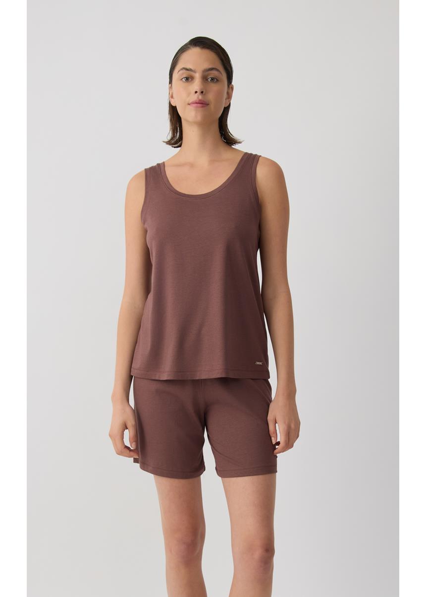 Γυναικείο Μονόχρωμο TENCEL™ Αμάνικο Top, MINERVA - Image 4