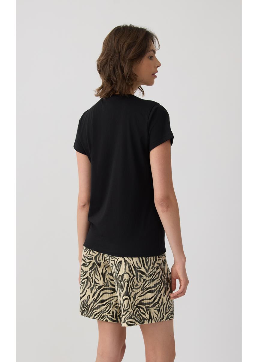 Γυναικεία Πυτζάμα Κοντομάνικη TENCEL™ Earth Tones MINERVA - Image 2