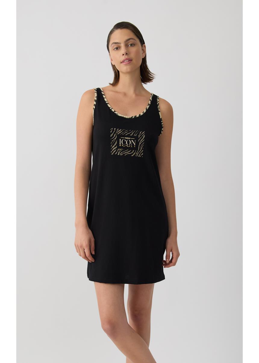 Γυναικείο Αμάνικο Νυχτικό TENCEL™, Zebra MINERVA