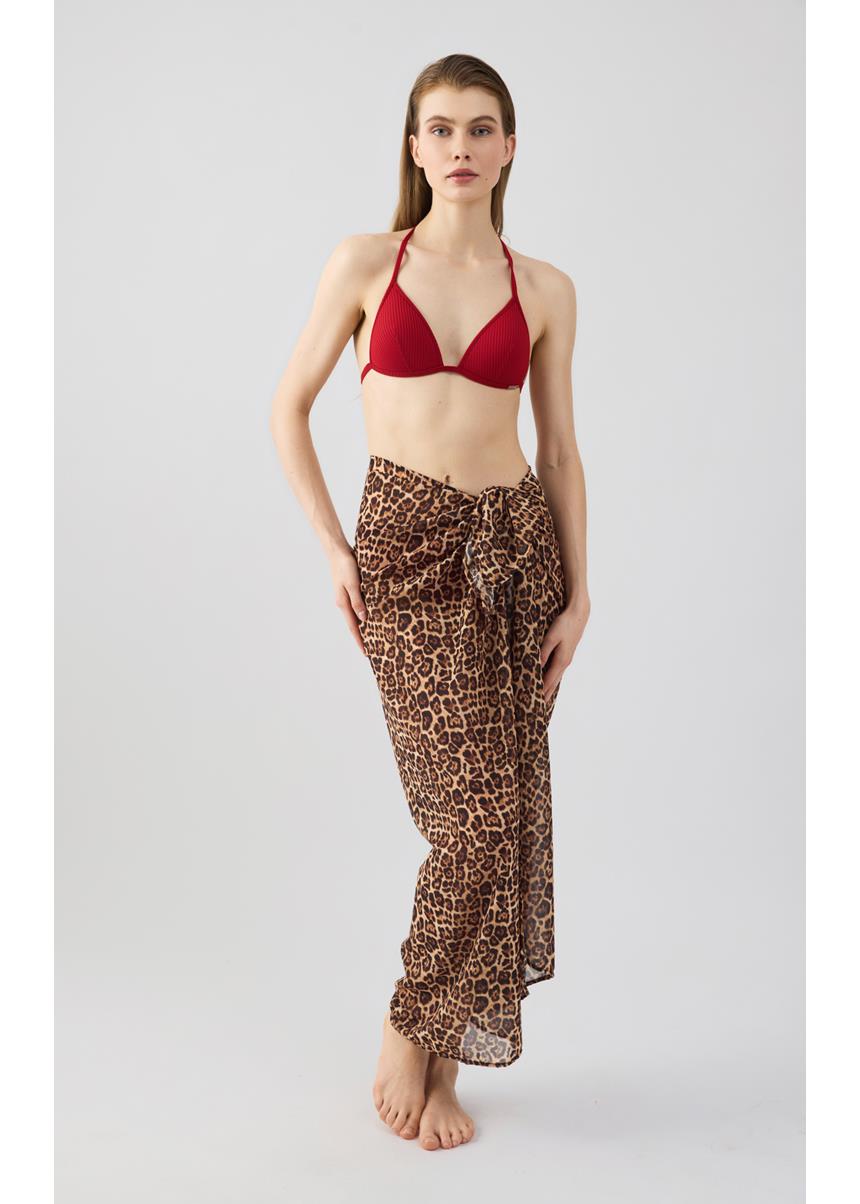 Beachwear Παρεό Μαντήλι Leopard Minerva