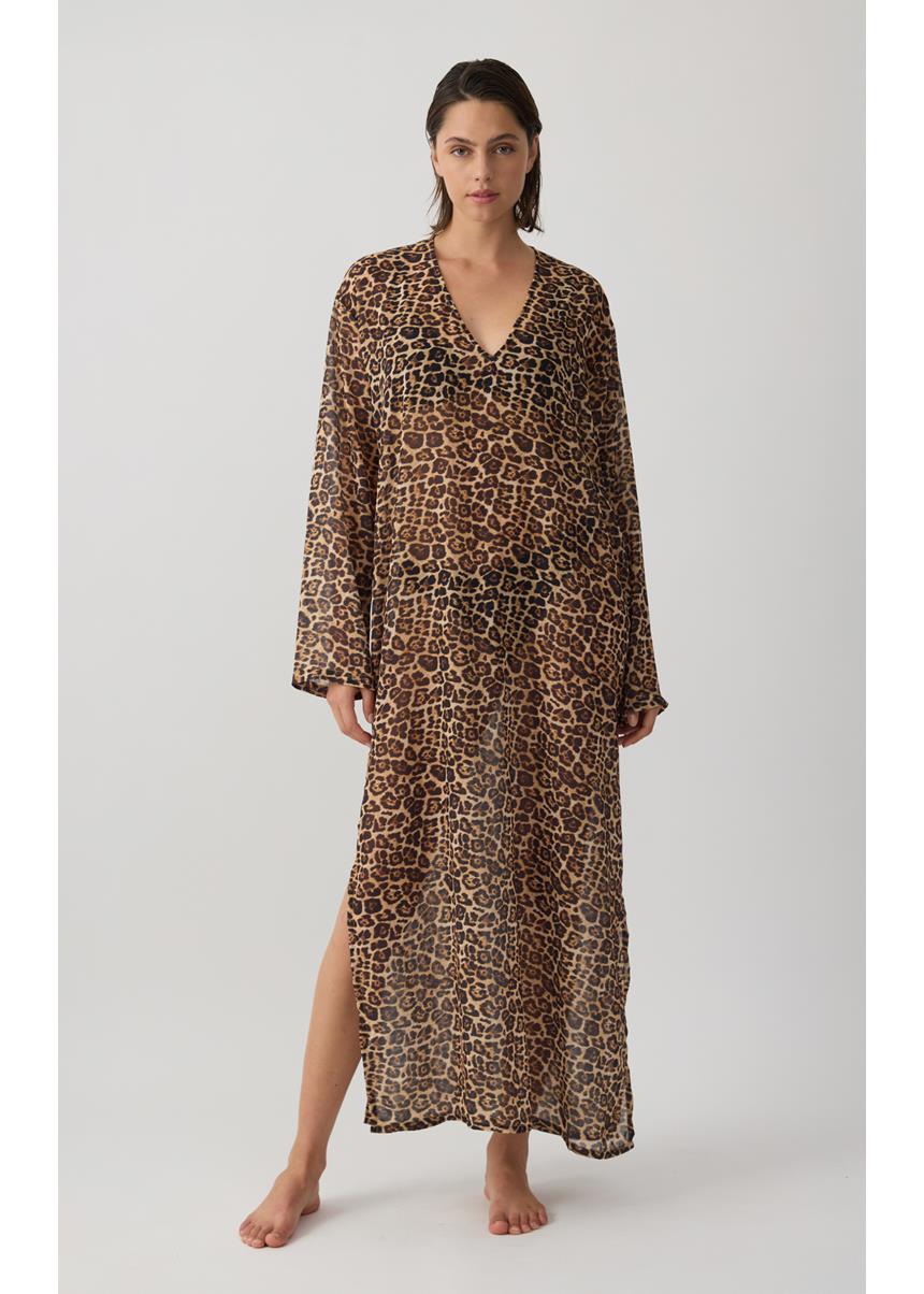 Τουνίκ Ημιδιάφανη Leopard με V λαιμόκοψη Minerva