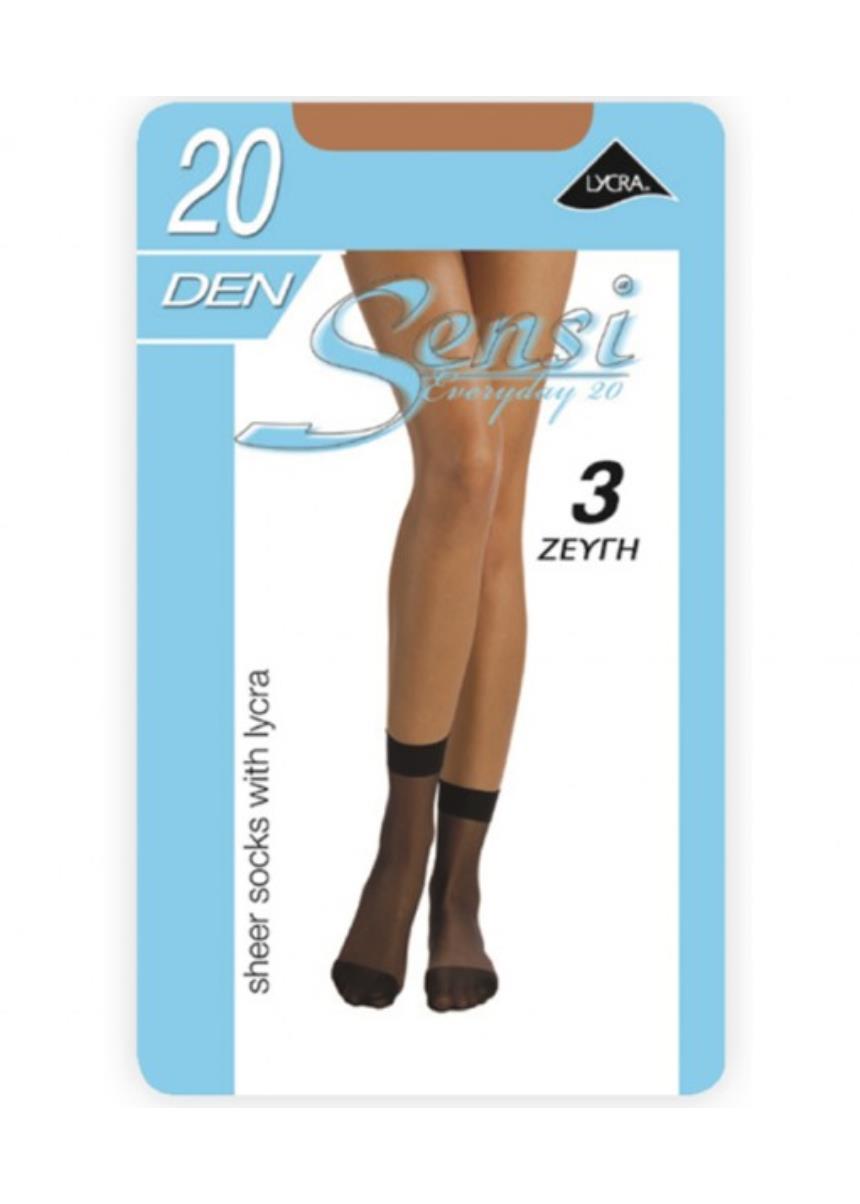 20 Den Lycra Σοσόνια, 3 Ζεύγη, SENSI