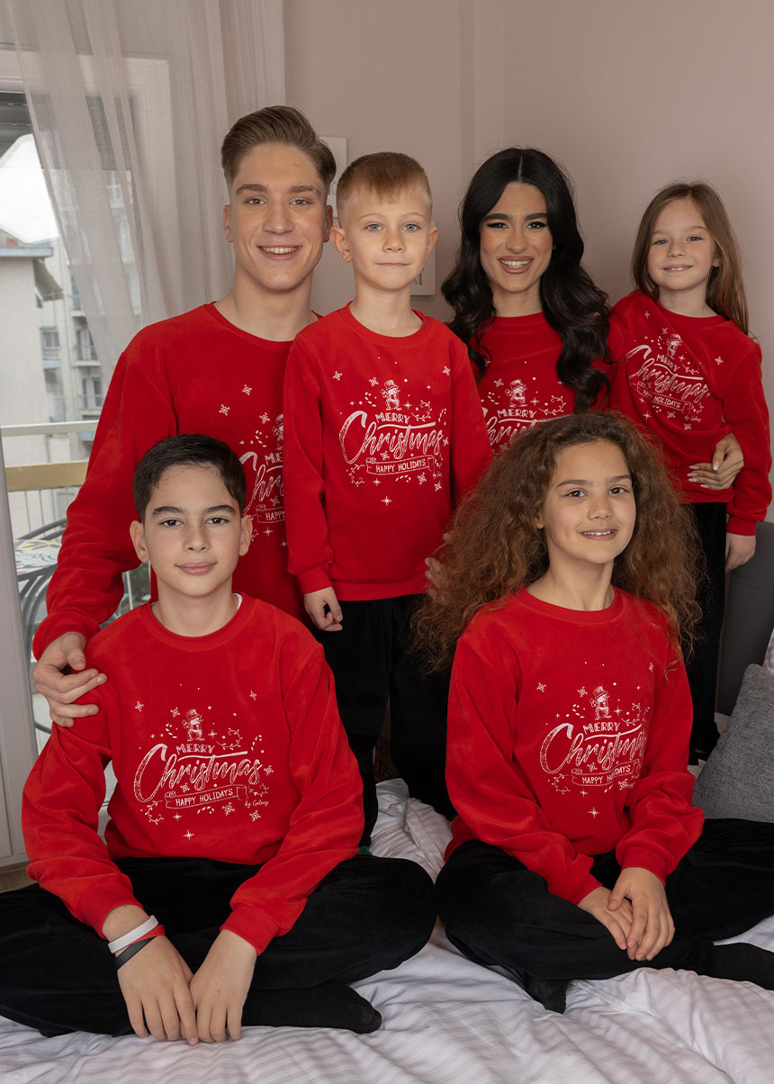 X-mas Family Παιδική Πυζάμα Βελούδινη, Galaxy - Image 4